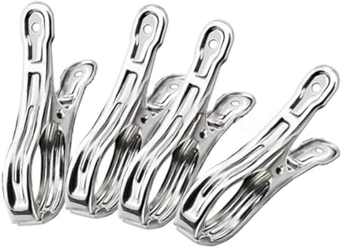 10 Pack 3.5 Inch Heavy Duty Stainless Steel Clips, Large Alligator Clips, Jumbo Binder Clips, Multipurpose Clothes Pins for Laundry, Beach Towel, Pool Cover, Curtains & Outdoor Use