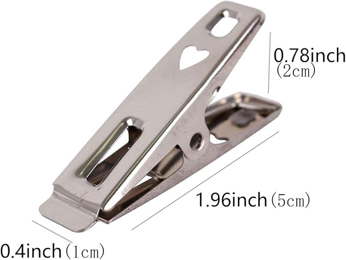 40 Pack Heavy Duty Stainless Steel Clothes Pins, Non-Slip Rubber Coated Clothespins, Metal Laundry Pegs for Outdoor Clothesline, Towel, Sock, Food Sealing, Photos, Home Kitchen Travel Office