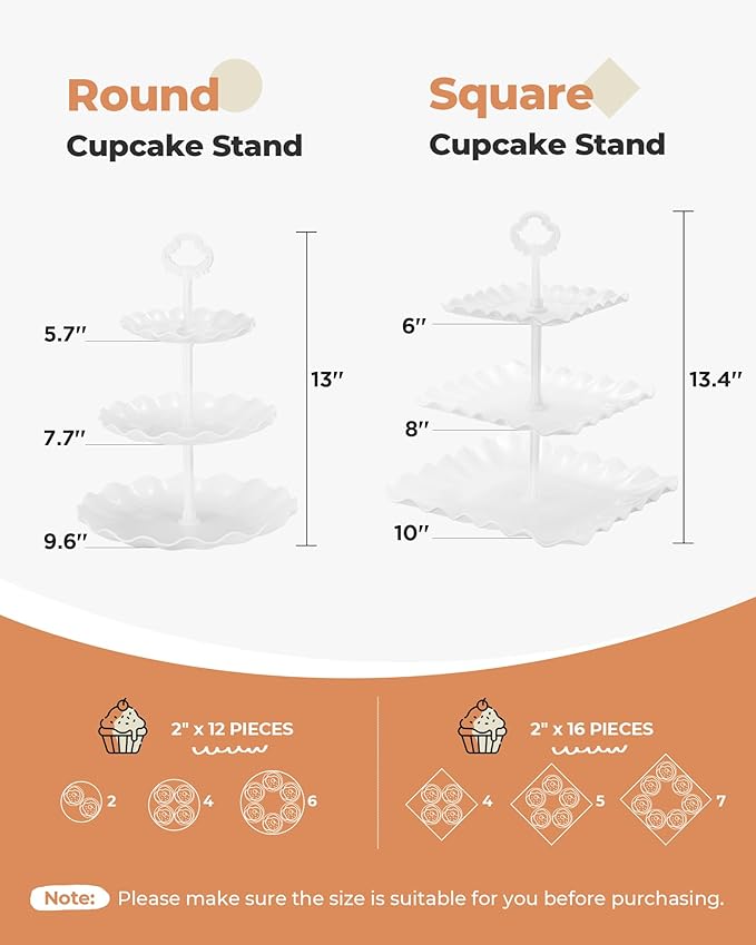 Kootek Dessert Cupcake Stand, 5pcs Dessert Table Display Set, 3 Tiered Cup Cake Holder Tower Stand Riser& Cookie Serving Trays for Wedding, Tea Party, Birthday, Baby Shower
