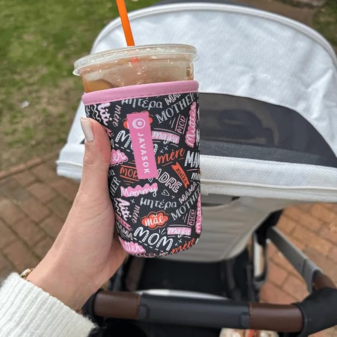 Sok It JavaSok Iced Coffee & Cold Soda Insulated Neoprene Cup Sleeve (Mom Love, Medium: 22-28oz)