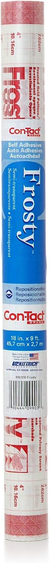 Con-Tact Brand Shelf Liner and Privacy Film, Clear Cover Self-Adhesive Semi-Transparent Liner, 18'' x 9', Frosty Diamonds (09F-C9903-12)
