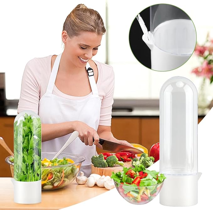 Fresh Herb Saver Cilantro Storage Containers for Refrigerator, Transparent Herbs Saver fits Fridge Asparagus Parsley Mint Leaves, Keeps Greens Vegetables for 2-3 Weeks(SIZE:2 pcs)