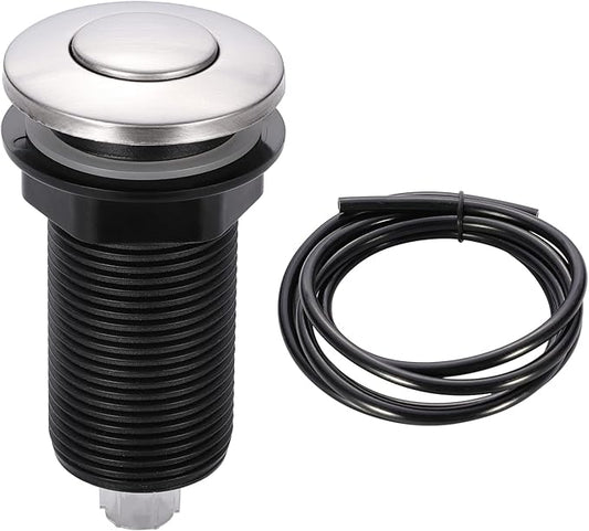 RQYEKDO Garbage Disposal Air Switch Kitchen Sink Top Long Stainless Steel Brushed Nickel Long 2.5" for Food and Waste Disposal On/Off Air Button Parts
