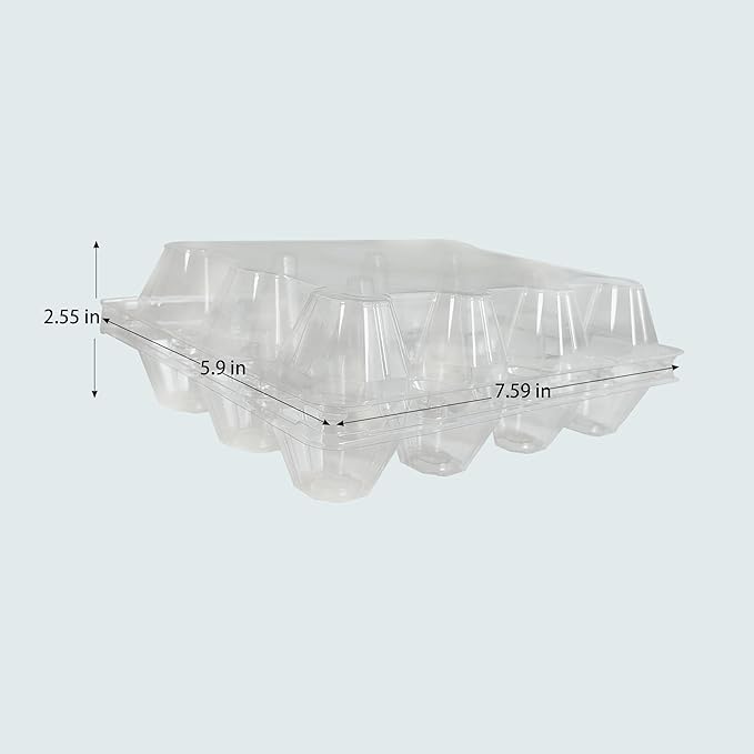 120 pc Plastic Bulk EggCarton,Reusable clear egg carton cheap bulk, Suitable For Storing Egg in Farmers' Markets, Supermarkets, Kitchens(3 * 4)