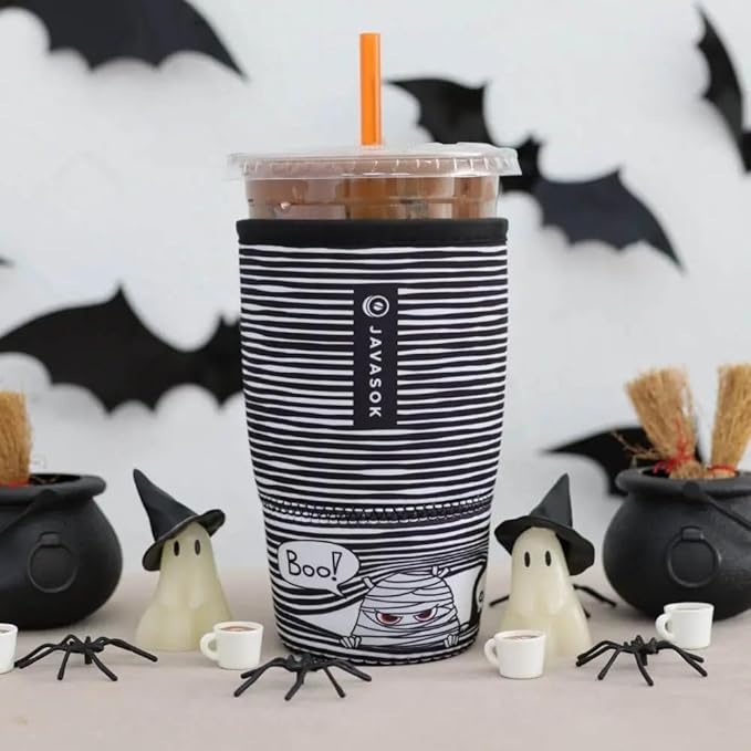 Sok It JavaSok Iced Coffee & Cold Soda Insulated Neoprene Cup Sleeve (Peek-A-BOO, Large: 30-32oz)