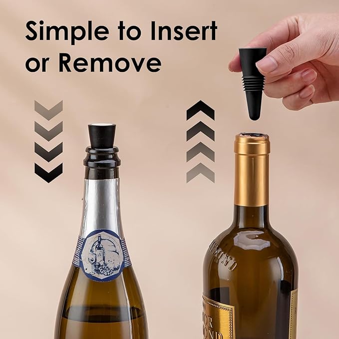 Wine Stoppers set of 3, Wine Bottle Stopper Corks with Grip Top for Keeping Wine Champagne Fresh, Fashionable and Durable Wine Corks