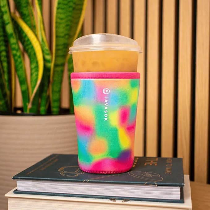 Sok It JavaSok Iced Coffee & Cold Soda Insulated Neoprene Cup Sleeve (Dreaming in Color, Large: 30-32oz)