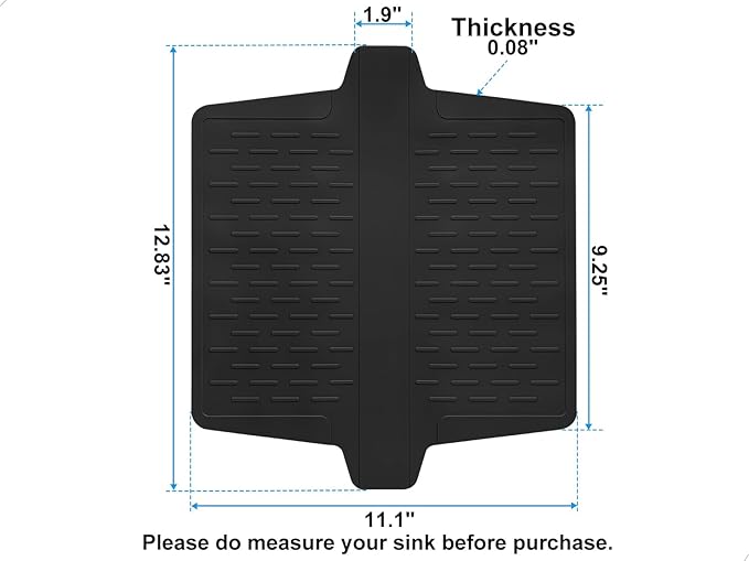 Sink Saddle, Divider Mat, Kitchen Sink Mat, Silicone Protector, No Smell, Never Stain, Ultra Soft, 12.83'' x 11.1''