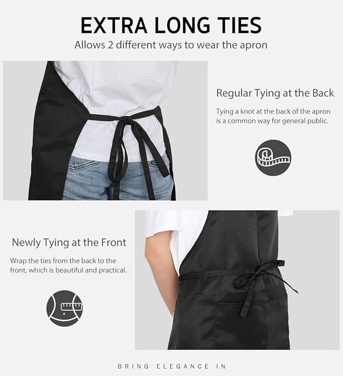 Syntus Apron for Men Women, Adjustable Cooking Kitchen Chef Aprons with 2 Pockets