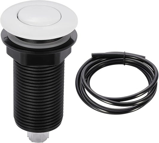 RQYEKDO Garbage Disposal Air Switch Kitchen Sink Top Long Stainless Steel Brushed Nickel Long 2.5" for Food and Waste Disposal On/Off Air Button Parts White…