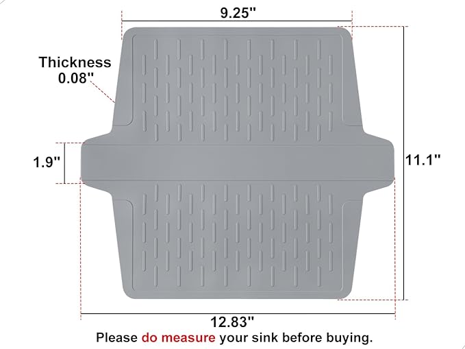 Sink Saddle, Kitchen Sink Mat, Divider Protector Mat, No Odor, Super Soft, No Stains, 12.83'' x 11.1''