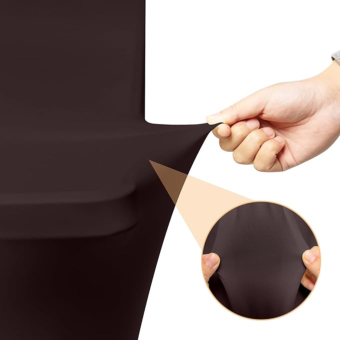 2 Pack 6 Feet Coffee Spandex Tablecloth for Tables, Fitted & Stretch, Washable, Wrinkle Resistant, Perfect for Event, Wedding, Party, Banquet, Cocktail, Festival, and Table Protector