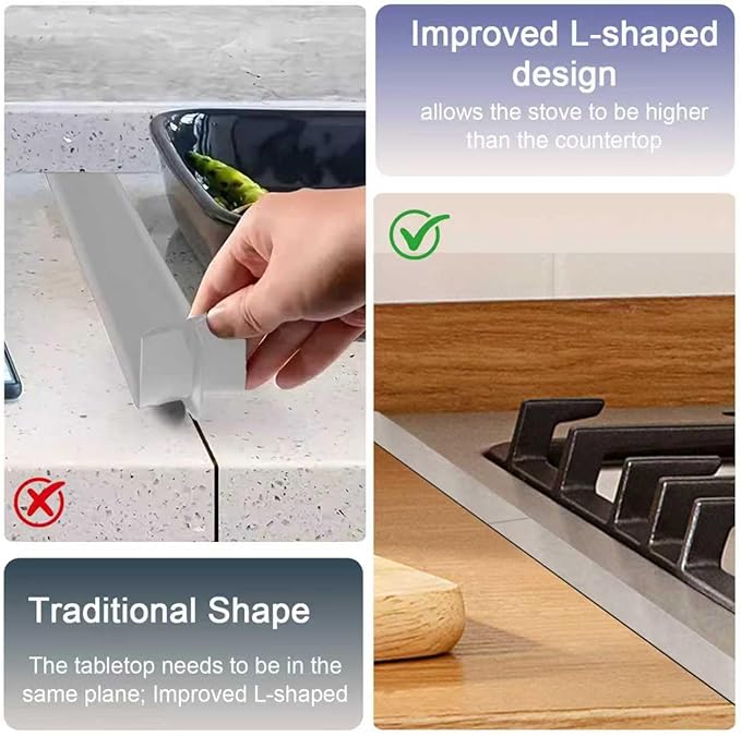 Stove Gap Covers Stainless Steel, Retractable Stove & Counter Gap Filler (13.8''–27.5''), Width 1'', Heat Resistant Metal Guard Between Stove and Countertop, Silver