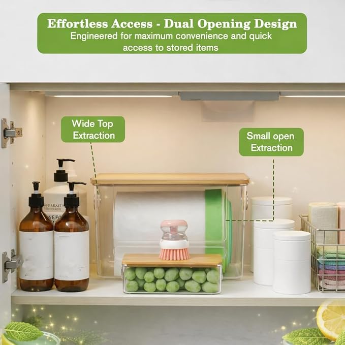 2 Pack Trash Bag Holder Dispenser for Kitchen & Built-In Brush with Liquid Compartment, Laundry Room Trash Bag Holder, Pantry, Cabinet, Under Sink Storage Organizer