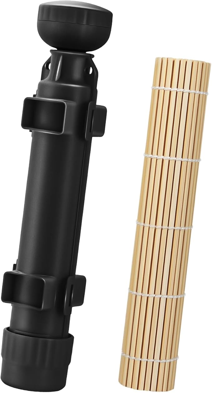 Sushi Making Kit, Upgraded 11.8 Inches Sushi Roller, Sushi Rolling Mat Sushi Maker Sushi Kit, Sushi Bazooka Easy Made Sushi Black