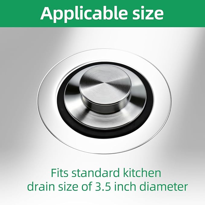 Kitchen Sink Stopper，Stainless Steel Garbage Disposal Stopper Fits Standard Kitchen Drain Size of 3.5" Diameter,Sink Cover for Drain Stopper