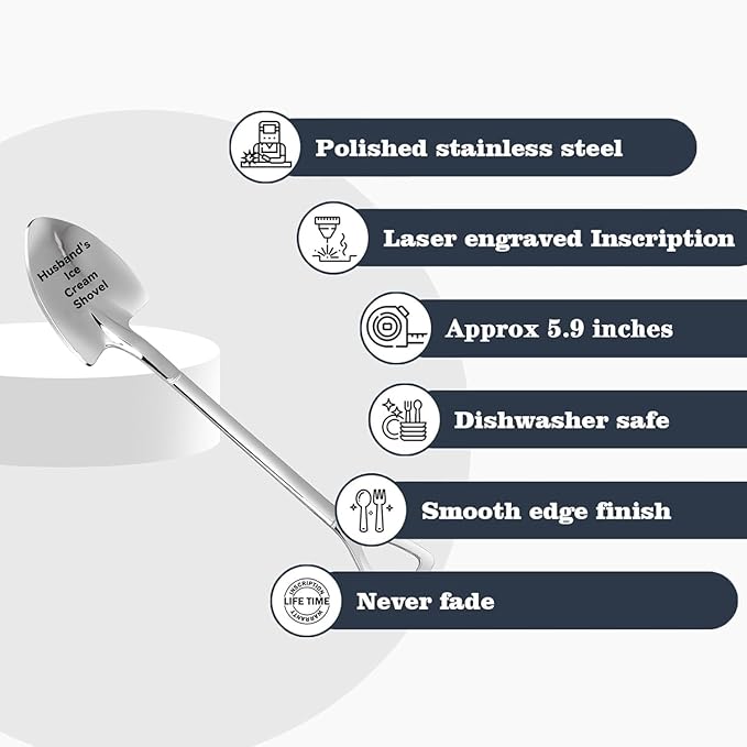 Gifts for Uncle Fathers Day from Kids, Funny Uncle’s Ice Cream Shovel Gifts for Men Uncle Wedding Anniversary Presents Spoon