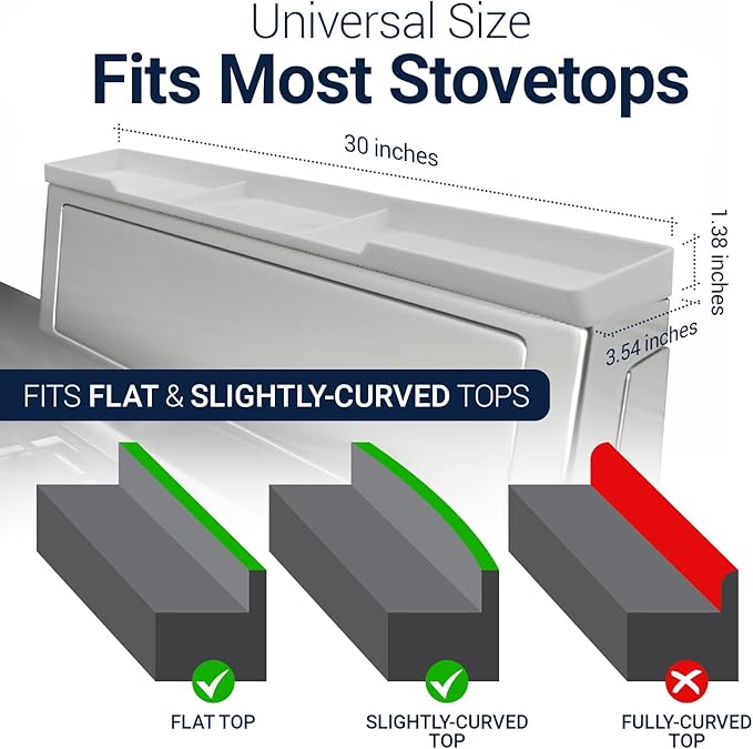 Silicone Magnetic Stove Shelf For Back Of Stove - Over The Stove Shelf, Magnetic Stove Top Shelf, Over The Stove Spice Rack, Oven Shelf For Top Of Stove, Heat Resistant, Includes 6 Extra Plates, White