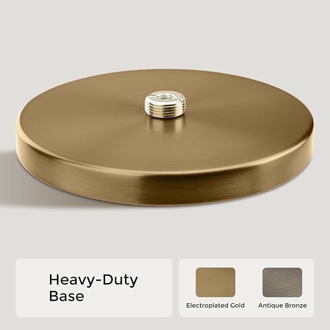 Warm Gold Paper Towel Holder Countertop, Freestanding Paper Towel Stand with Weighted Non-Slip Base, Easy Assembly, Unique Decorative End Cap for Kitchen and Bathroom
