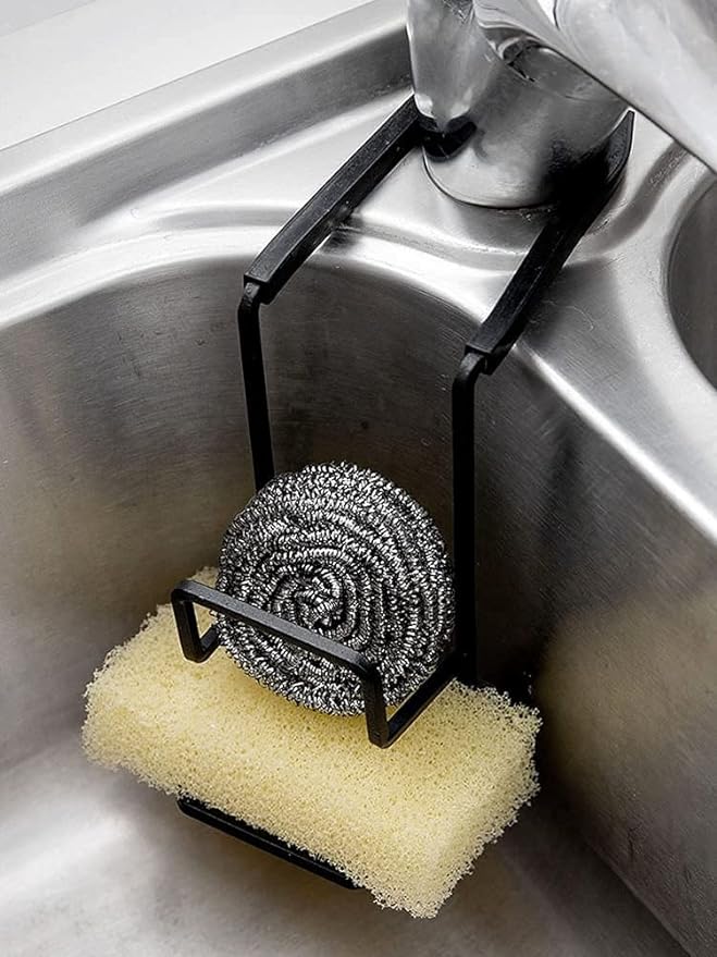Sink Caddy Sink Sponge Holder - Faucet Rack Shower Tray - Kitchen and Bathroom Metal Organizer Hanging Fix Around Faucet
