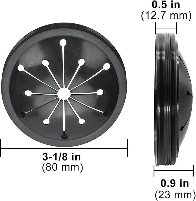 2 Pack Garbage Disposal Splash Guard 3-1/8 Inch Collar Sink Baffle Garbage Disposal Stopper Compatible with Waste King, Whirlaway, GE and Other EZ Mount Disposals