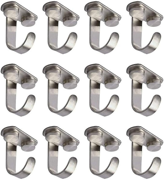 12 Pcs Stainless Steel Screw Hooks for Hanging, Coffee Cup Hooks Under Shelf/Ceiling Hooks Heavy Duty for Bathroom, Kitchen, Garage