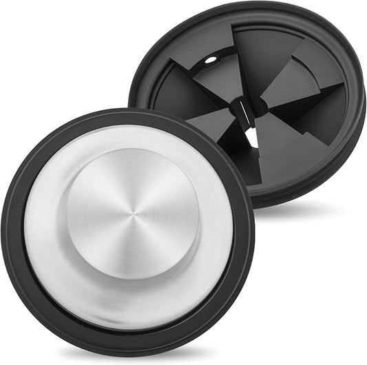 Garbage Disposal Stopper with Splash Guard, for Insinkerator Kitchen Sink Drain Plug Brushed Stainless Steel with 3 3/8" EPDM Splash Guard Set Ullnosoo