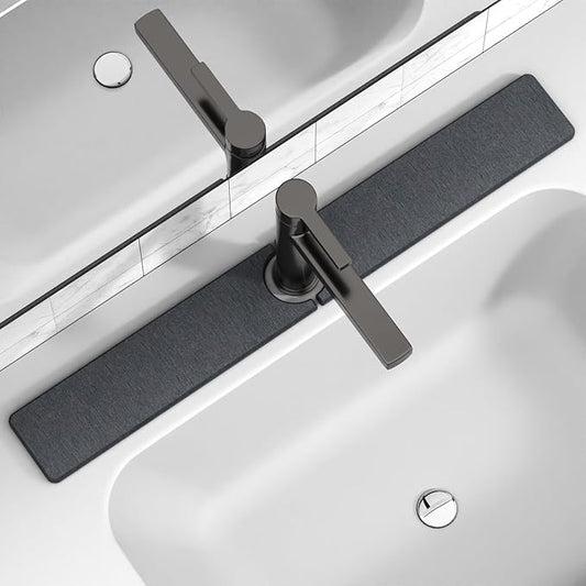 30" x 4" Stone Faucet Mat for Kitchen Sink, Quick Drying Diatomite Sink Tray, Faucet Sink Splash Guard for Prevents Moisture Buildup (Dark Gray)