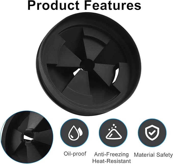 Murtenze 2 Pack Garbage Disposal Splash Guard, EPDM Rubber Sink Baffle Quiet Cover Replacement, 3 3/8" Drain Insert for Waste King