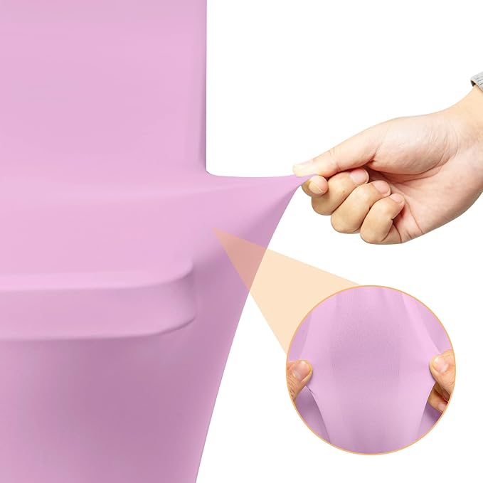 2 Pack 6 Feet Pink Spandex Tablecloth for Rectangular Tables, Fitted & Stretch, Washable, Wrinkle Resistant, Perfect for Event, Wedding, Party, Banquet, Cocktail, Festival, and Table Protector