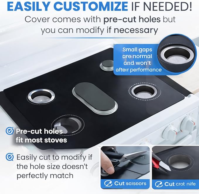 – Premium 3Packs Stove Protector for Samsung Gas Range Cooking [24.4in x 16.34in] Gap Cover Hob 5 Burners Liners Guard Easy Wipe Protectors Cooktop Mat Tapete Decals Cubiertas Accessories