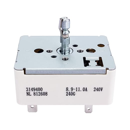 3148954 3148953 3148951 3149400 Range Burner Infinite Control Switch Replacement for Whirlpool Range Switch WP3149400 WP3148954 WP3148953 WP3148951 311858 311859 336989 PS336886 AP3029710 AP3095444