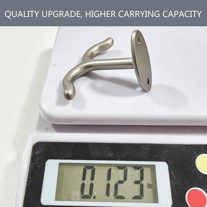 Zinc Alloy Double Prong Ceiling Hook Towel/Robe Clothes Hook for Closet Top Bathroom Kitchen Cabinet Garage (Pack of 6)