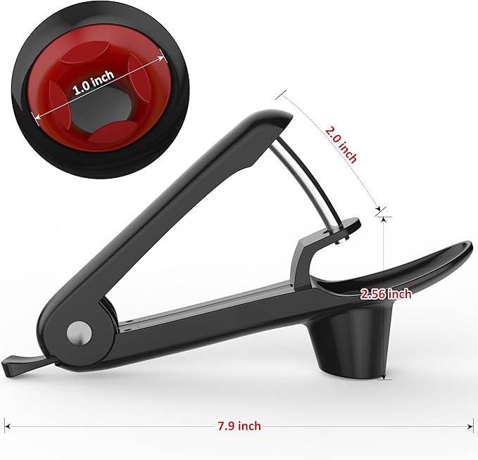 Cherry Pitter - UCMORX Stainless Steel Cherries Pitter Tool Cherries Corer Cherry Remover for Making Cherry Jam with Lock Design(Black)