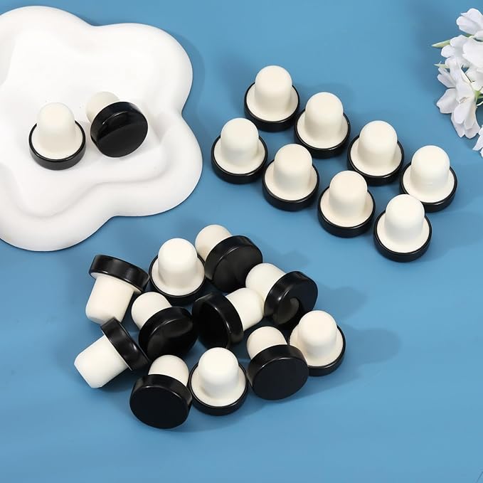 T-shaped Stopper Cork Wine Bottle Stoppers Reusable Wine Sealing Plug for Beer Bottles DIY Craft(Black,20 Pieces)