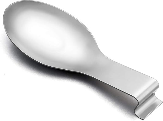 Spoon Rest, E-far Stainless Steel Spoon Ladle Holder Spatula Rest for Kitchen Stove Top, Large Size & Dishwasher Safe