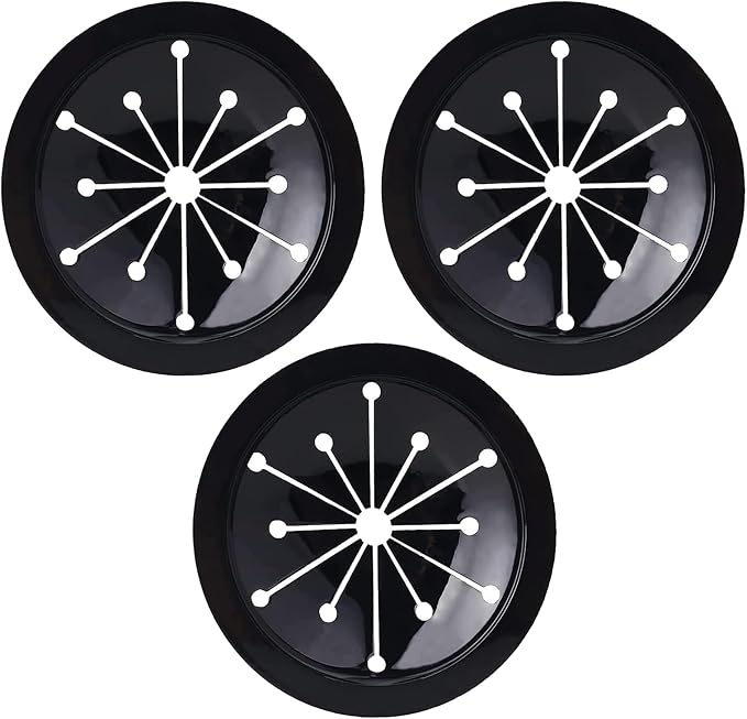 3 Pcs Black Garbage Disposal Splash Guards Collar Sink Baffle, 3-1/8 Inch Kitchen Sink Drain Splash Guard, Multi-Function Kitchen Drain Plugs for GE, Whirlaway, Sinkmaster and Waste King