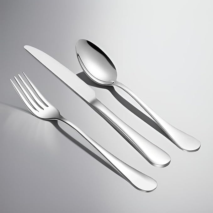 Forks, Set of 10 Top Food Grade Stainless Steel Silverware Forks, Flatware Set,8 Inches, Mirror Finish & Dishwasher Safe, New Apartment Essentials Cutlery Set
