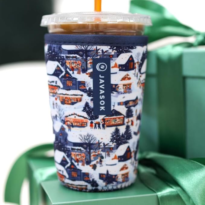 Sok It JavaSok Iced Coffee & Cold Soda Insulated Neoprene Cup Sleeve (Peak Season, Medium: 22-28oz)