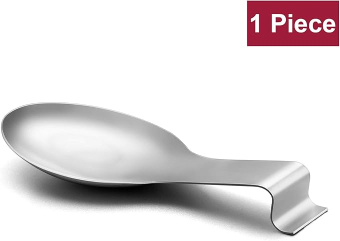 Spoon Rest, E-far Stainless Steel Spoon Ladle Holder Spatula Rest for Kitchen Stove Top, Large Size & Dishwasher Safe