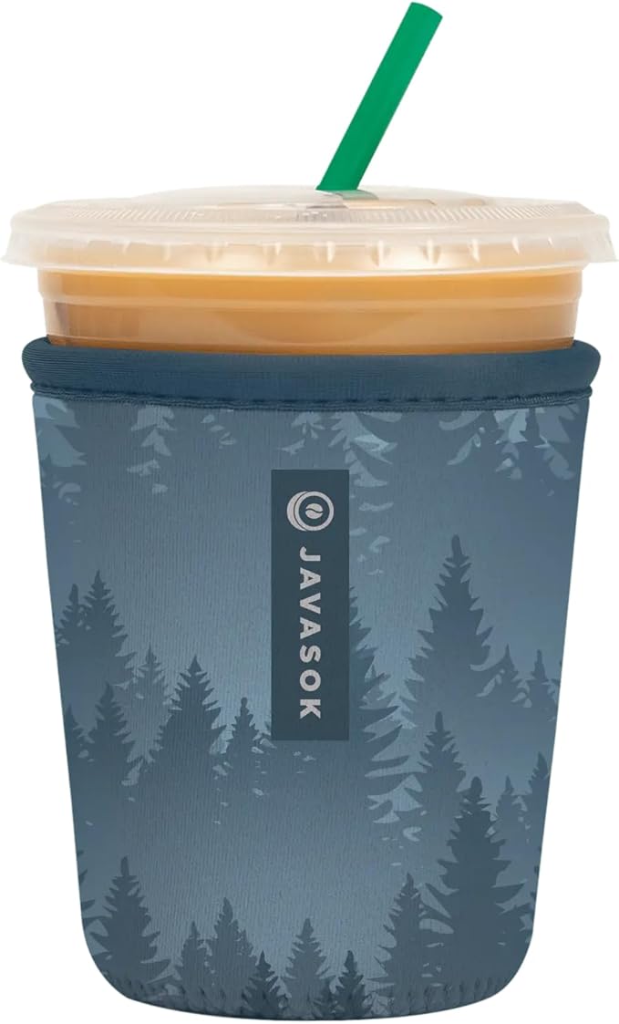 Sok It JavaSok Iced Coffee & Cold Soda Insulated Neoprene Cup Sleeve (Foggy Woods, Small: 16-20oz)