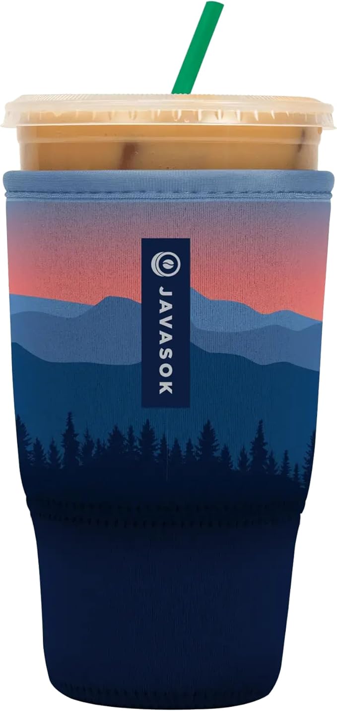 Sok It JavaSok Iced Coffee & Cold Soda Insulated Neoprene Cup Sleeve (Blue Ridge, Large: 30-32oz)