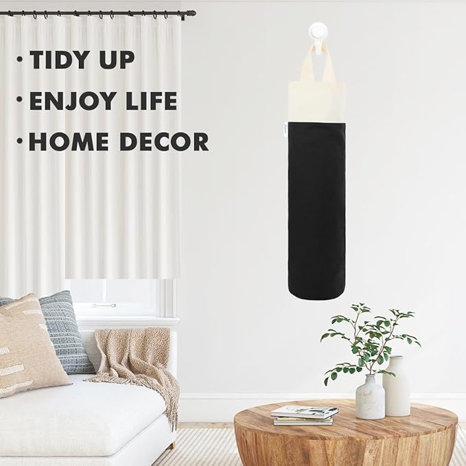 Plastic Bag Holder, Wall Mount Grocery Bag Holder for Plastic Bags Storage, Cotton Shopping Garbage Sack Organizer, Large Trash Bag Dispenser for Home Kitchen Decor