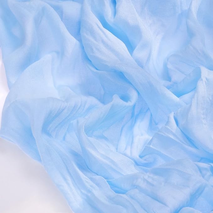 Socomi 3pcs Light Blue Cheesecloth Table Runner Summer Boho Rustic Gauze 120 inch 10FT Cheese Cloth Sheer Runner for Wedding Party Baby Shower Birthday Home Decor Holiday Decorations