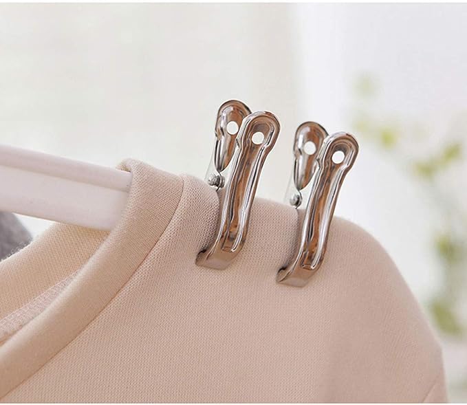 40 PCS Garden Clips, 2.1" Clothes pins,Heavy Duty Stainless Steel Greenhouse Clamps, Greenhouse Clips for Netting, Fix Plant Cover Shade Cloth Netting Tarp, Tight Grip Garment Clips