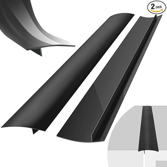 2 Pack Silicone Stove Gap Covers, Heat Resistant Oven Gap Filler Seals Gaps Between Stovetop and Counter, Premium Material, Effectively Stain Resistant, Easy to Clean, Easy to Cut, 25 Inches