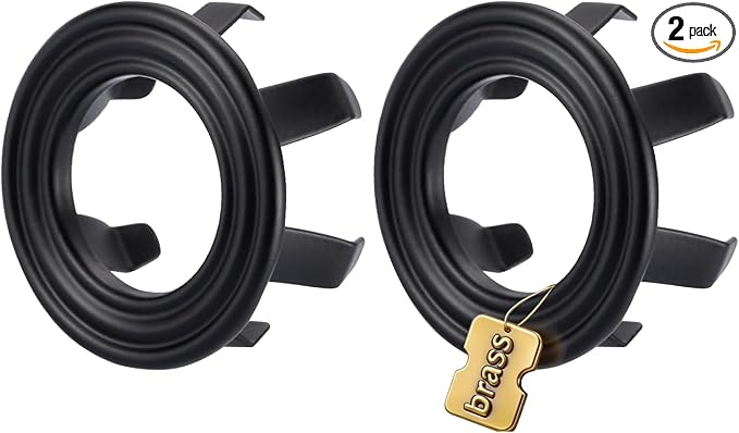Sink Overflow Ring Matte Black: 2 Pack Solid Brass Bathroom Sink Overflow Trim Cover, Hole Insert Caps Replacement for Bathroom Kitchen Vanity Basin