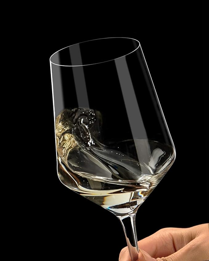 OJA Wine Glass Set of 4, 17 oz Hand Blown Premium Crystal Red White Wine Glasses With Long Stem, Large and Tall Wine Glass for Daily Use, Unique Wedding Anniversary or Birthday Gift