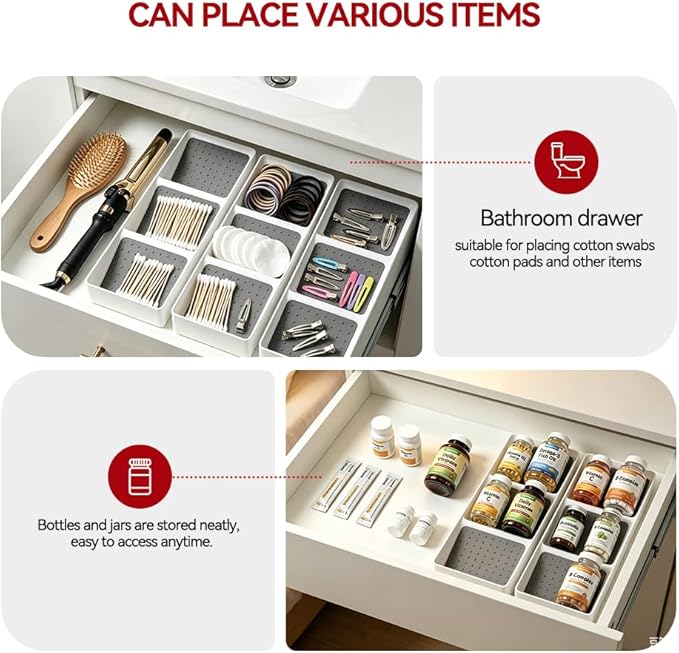 Kitchen Drawer Organizer,2 Pack,Pantry Organizers and Storage,Spice Rack Organizer for Cabinet, Making up Organizer, Bottle Rack,Bottles Holder,Spice Bottle Organizer