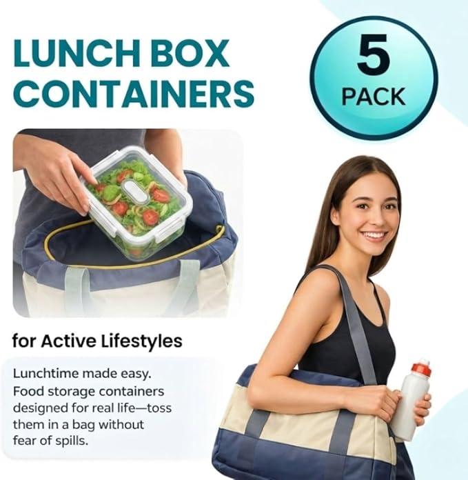 Fruit Containers for Fridge Keep Fresh, 5-Pack BPA-Free Produce Storage Containers with Removable Colander, Airtight Fridge Organizer for Berry Vegetable, Microwave & Dishwasher Safe (White)